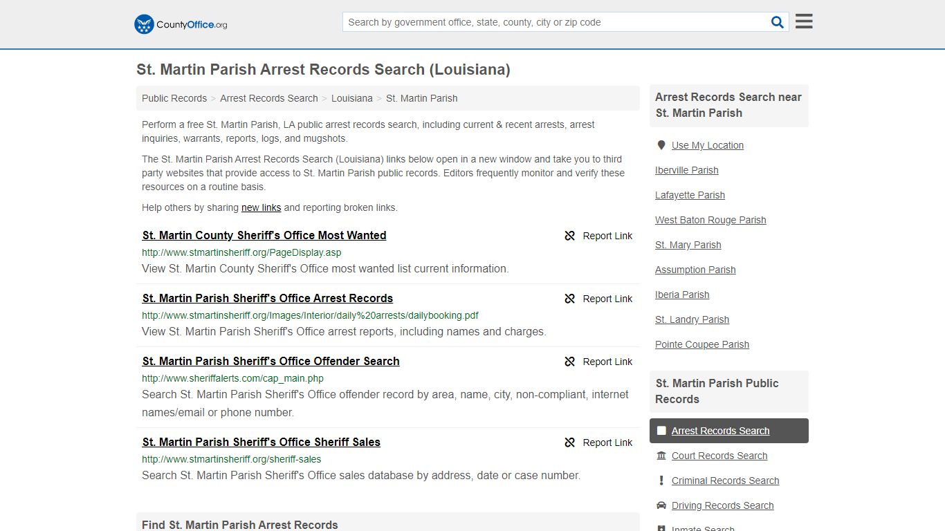 Arrest Records Search - St. Martin Parish, LA (Arrests ...