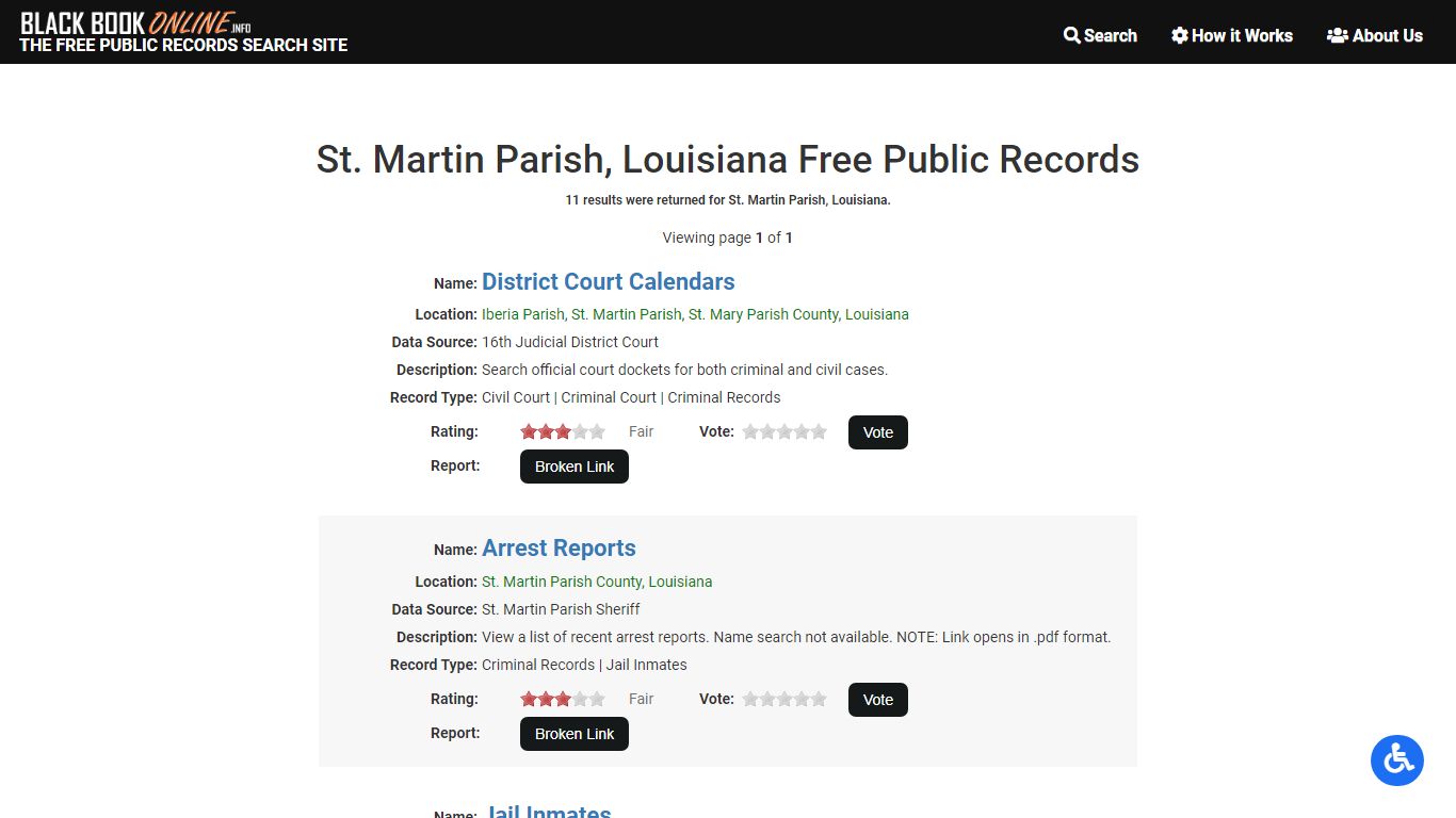 St. Martin Parish, LA Free Public Records | Criminal ...